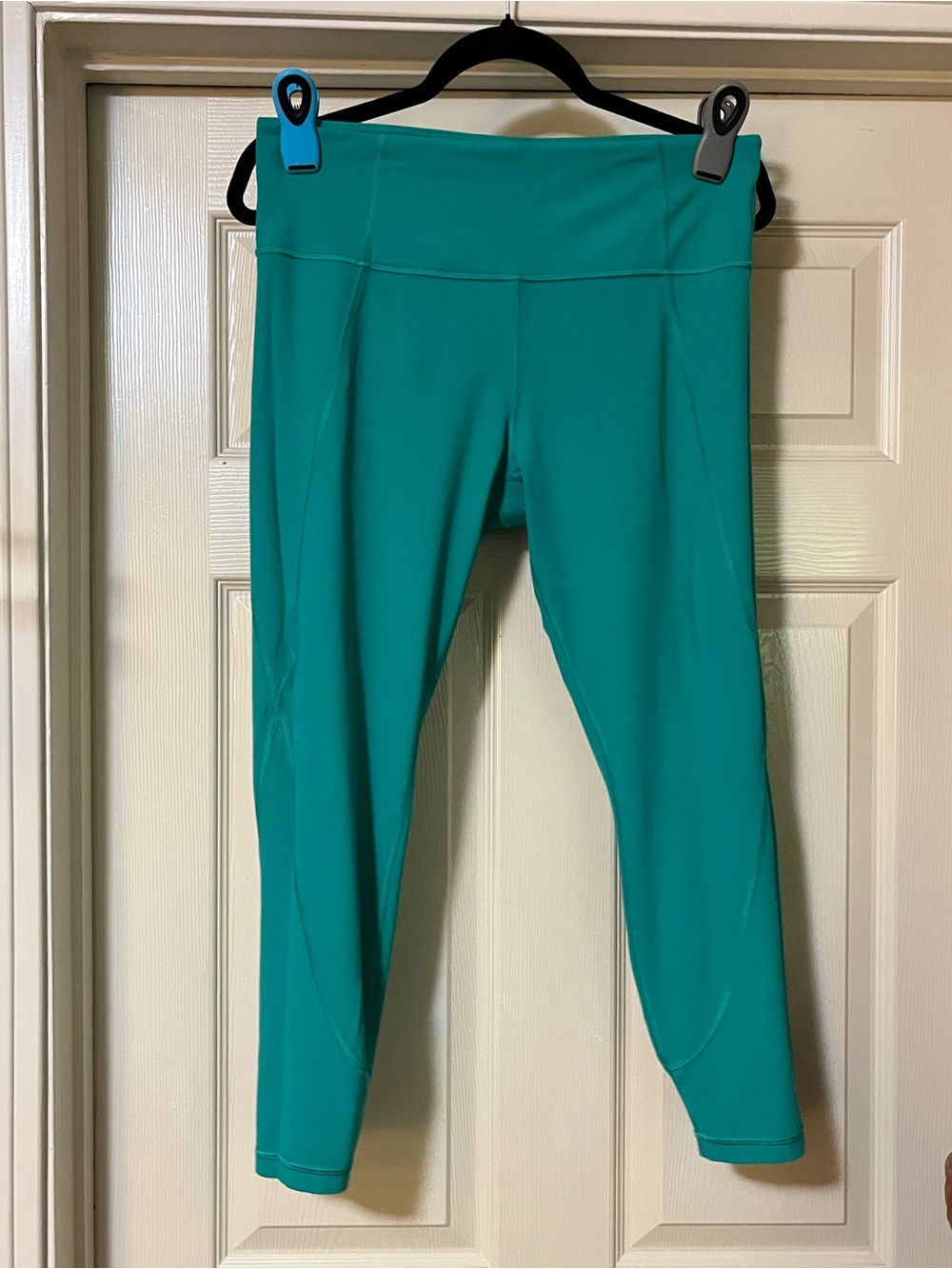 EUC Athleta Salutation 7/8 Leggings L + Hyper Focused Bra XL Teal Set
